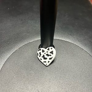 3/$8 Cow Print Heart Croc Charm
